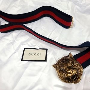 Gucci lion head woman's belt
